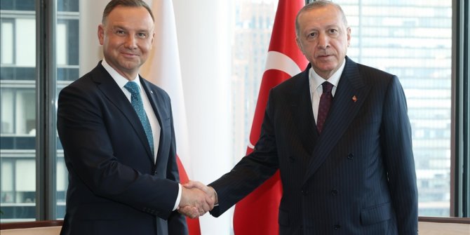 Cumhurbaşkanı Erdoğan, Polonya Cumhurbaşkanı Duda'yı kabul ediyor