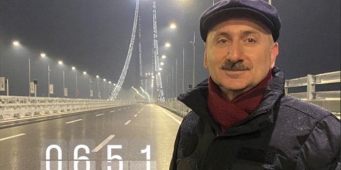 Bakan Karaismailoğlu gün doğumunu 1915 Çanakkale Köprüsü'nde karşıladı