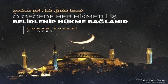 Cumhurbaşkanı Erdoğan'dan 'Berat Gecesi' tebriği