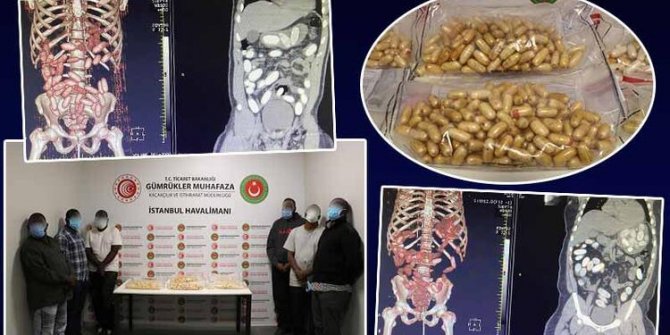 7 yolcunun midesinden 11 kilo kokain çıktı
