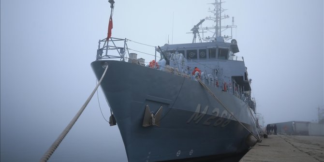 Mayın tarama gemisi 'TCG Amasra' İğneada açıklarında mayın aramaya devam edecek