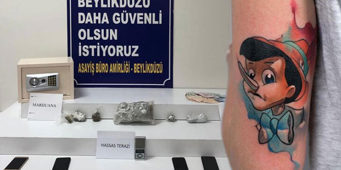 Beylikdüzü'nde Pinokyo dövmeli uyuşturucu satıcısı yakalandı