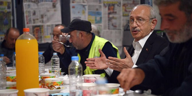 CHP Genel Başkanı Kılıçdaroğlu, inşaat işçileriyle iftar yaptı