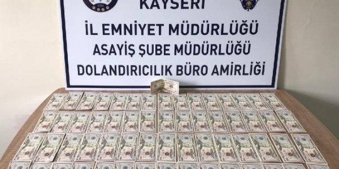 Kayseri'de 'sahte' dolarla alışveriş yapan şüpheliye gözaltı