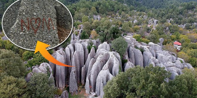 'Avatar Diyarı'nda spreyli aşk yazısı