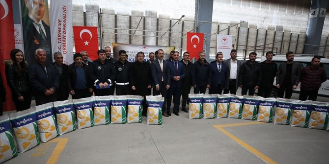 Çanakkale'de üreticilere yüzde 50 hibeli ayçiçeği tohumu dağıtıldı