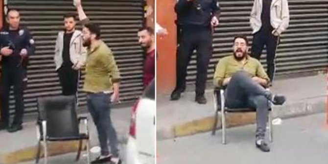 Bağcılar'da sokakta sandalyeye oturup tehditler savuran Suriyeli gözaltına alındı