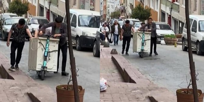 İstanbul'da ilginç eşya taşıma manzaraları