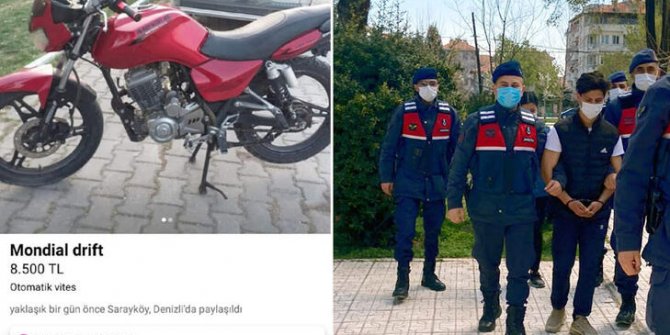 Çaldıkları motosikleti internette satmaya çalışırken yakalandılar