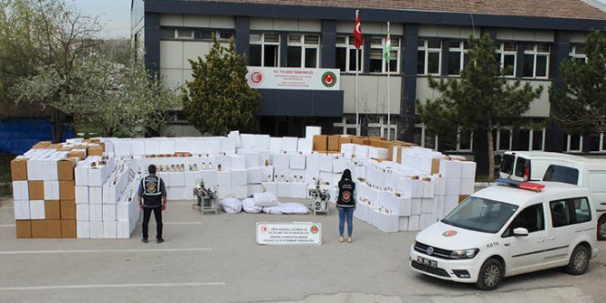 Ankara'da kaçak 10 milyon 500 bin makaron ele geçirildi