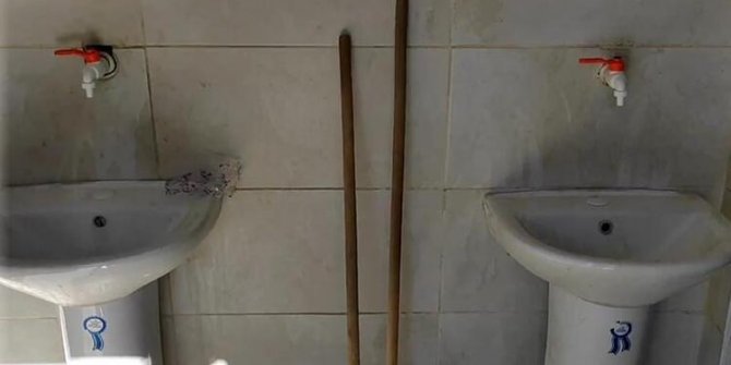 Caminin muslukları çalındı; hırsızlara karşı plastik musluklu önlem alındı