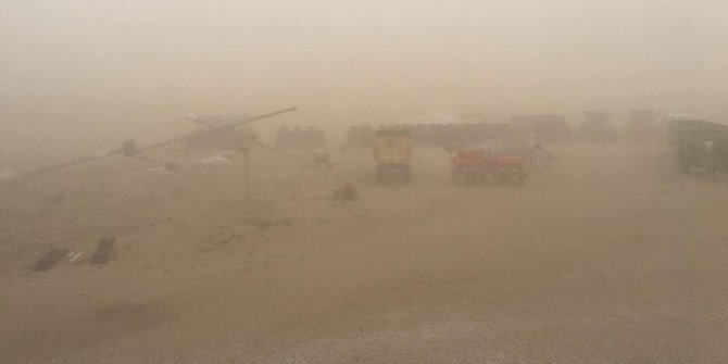 Konya'da kum fırtınası etkili oldu