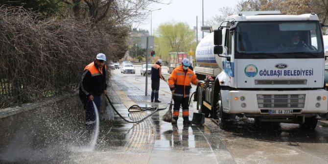 Gölbaşı sokakları bayram öncesi temizlik çalışmaları başladı