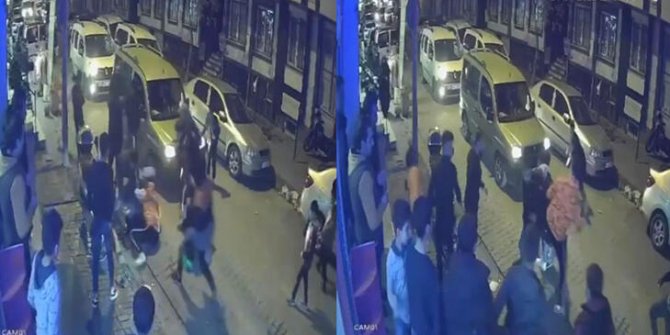Küçükçekmece'de meydan kavgası kamerada