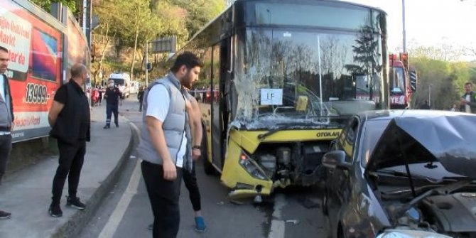 Sarıyer'de İETT otobüsü 15 araca çarptı: 4 yaralı