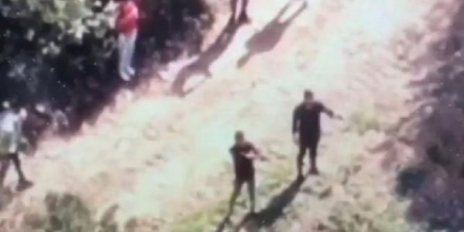 Ormanda atış talimi yaparken drone ile yakalandılar
