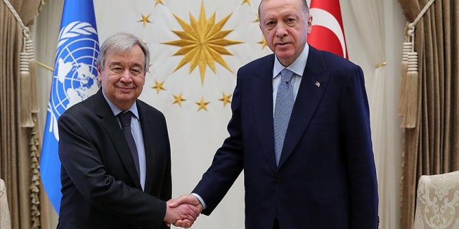 Cumhurbaşkanı Erdoğan, BM Genel Sekreteri Guterres'i kabul etti