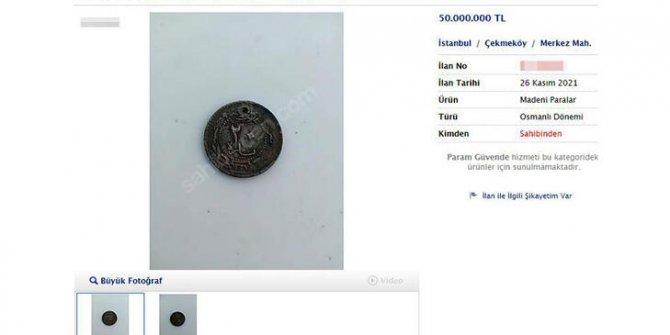 Osmanlı paraları internette milyonlarca liraya satışta