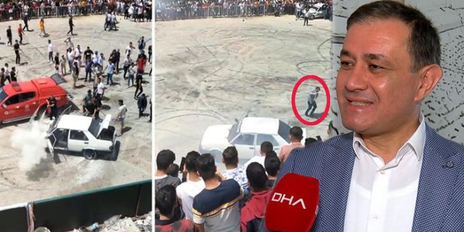 Driftte saçı yanan Başkan Öztürk: Nazara geldik