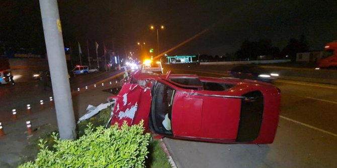 Polisten kaçarken kaza yaptı