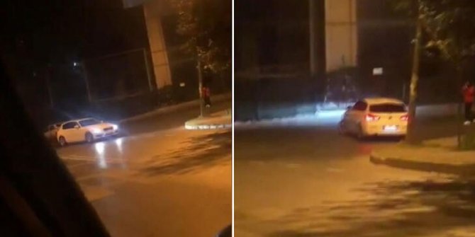 Drift yaptığı anları arkadaşına kaydettirdi