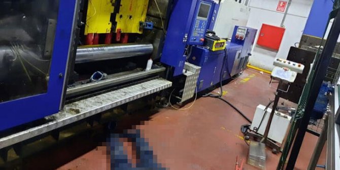 Başı enjeksiyon makinesine sıkışan teknisyen öldü