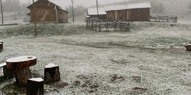 Doğu Karadeniz'de yaylalarda kar sürprizi