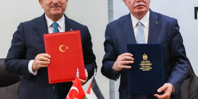 Çavuşoğlu ve Filistinli mevkidaşı ile ortak basın toplantısı düzenledi