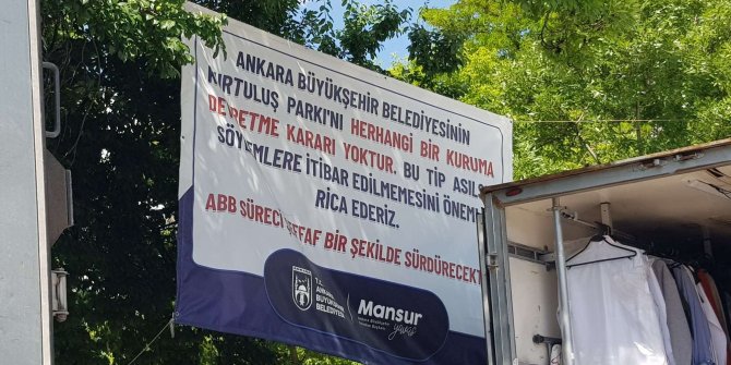 Kurtuluş Parkı’nın devredileceği söylemlerine ABB’den pankartlı yalanlama