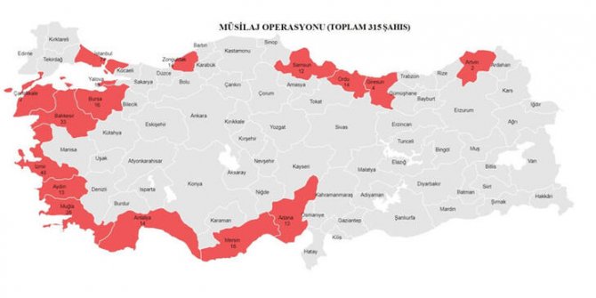 Sahil şeridindeki 16 ilde suç örgütlerine 'Müsilaj' operasyonu