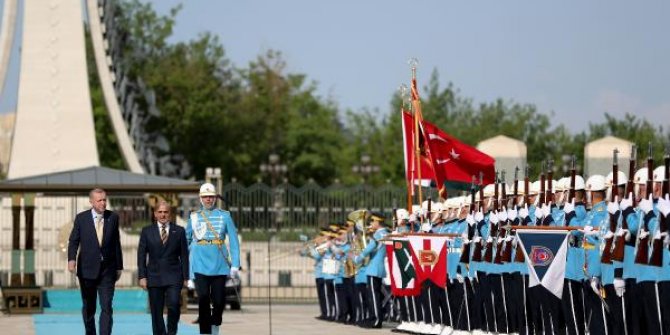 Cumhurbaşkanı Erdoğan, Pakistan Başbakanı Şerif'i resmi törenle karşıladı