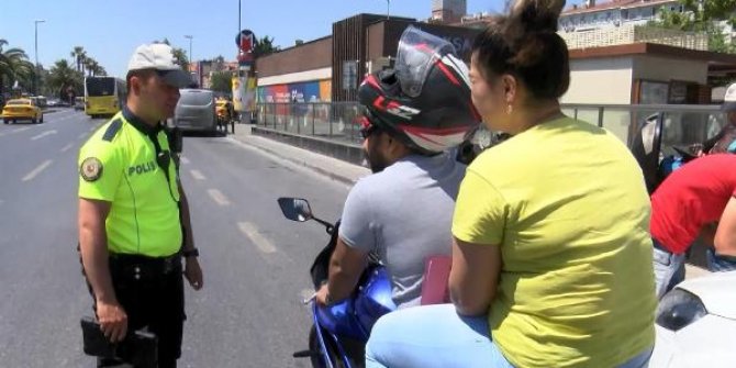 Trafik polisinden denetim: Korsan taksici 'hayır yapıyordum' dedi