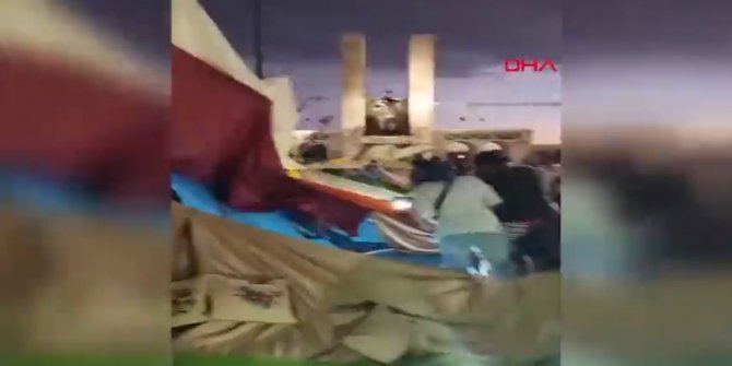 Yıl sonu sergisini kuvvetli rüzgar vurdu, çadırlar devrildi: 6 yaralı