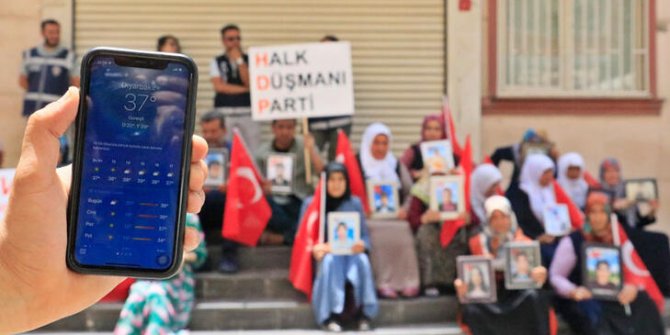 Diyarbakır'da 37 derecede evlat nöbeti