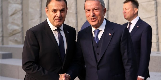 Milli Savunma Bakanı Akar, Yunan mevkidaşı Panagiotopoulos ile görüştü