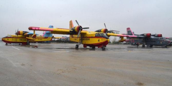 Bakımları yapılan THK uçakları yangınla mücadeleye hazır