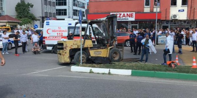 Forkliftin ezdiği anne öldü, oğlu yaralandı