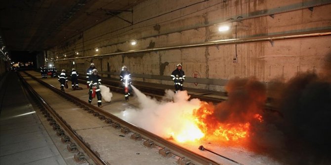 Eskişehir'de Yüksek Hızlı Tren yangın tatbikatı düzenlendi