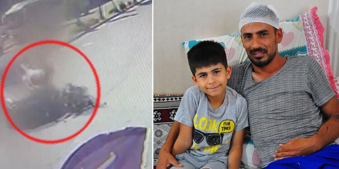 Kazada oğluyla aracın altına girmekten kurtuldu: Kendimi en mutlu baba hissediyorum