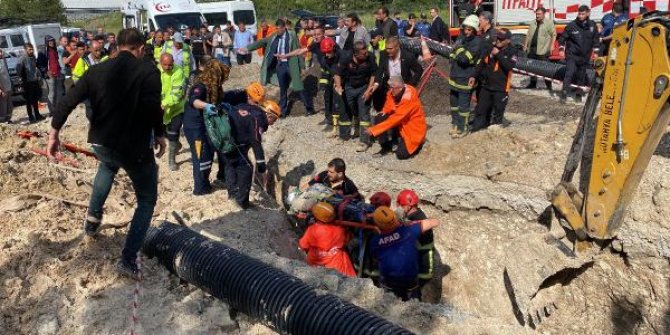 Kanalizasyon çalışmasında toprak kaydı: 1 ölü, 1 yaralı