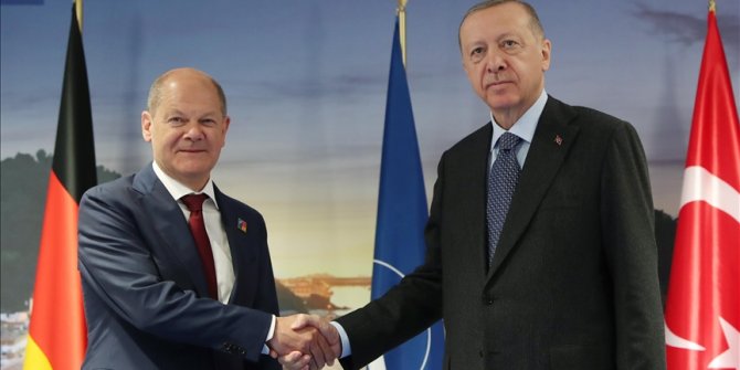 Cumhurbaşkanı Erdoğan, Almanya Başbakanı Scholz ile bir araya geldi