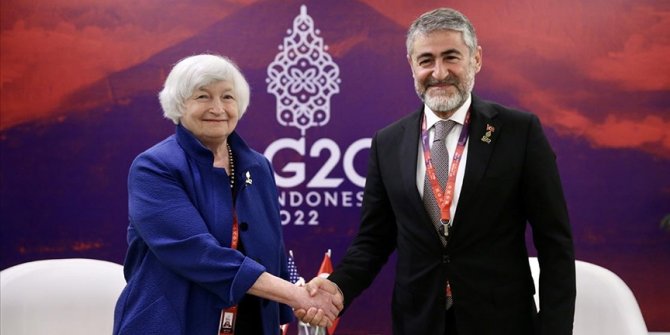 Hazine ve Maliye Bakanı Nureddin Nebati, ABD Hazine Bakanı Yellen ile görüştü