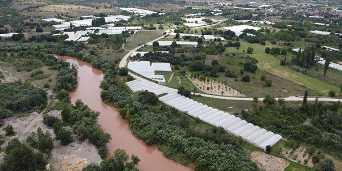 Sakarya Nehri'nden sulanan domates ve salatalıklar, üreticinin yüzünü güldürdü