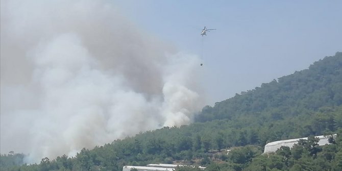 Mersin'de çıkan orman yangınına havadan ve karadan müdahale ediliyor