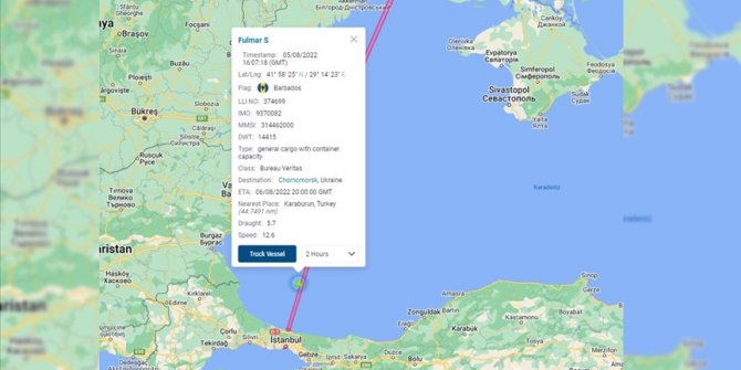 Türk sahipli FULMAR S gemisinin, Ukrayna'ya doğru seyri başladı
