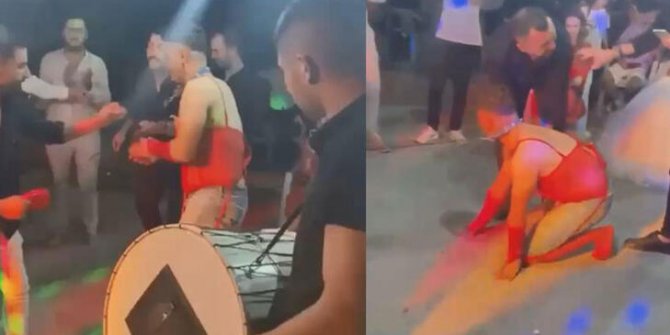 Damada kadın iç çamaşırı giydirip, tasma taktılar