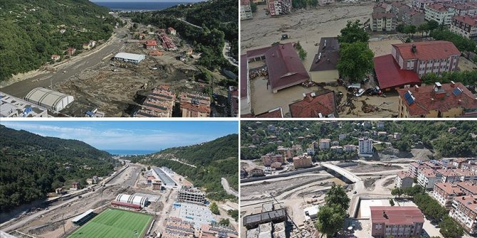 Bozkurt'ta sel felaketinin izleri siliniyor