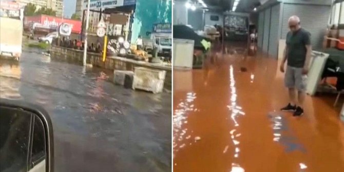 İstanbul'da sağanak su baskınlarına neden oldu