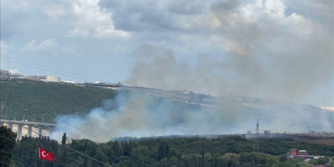 Kocaeli'de ormanlık alanda çıkan yangına müdahale ediliyor