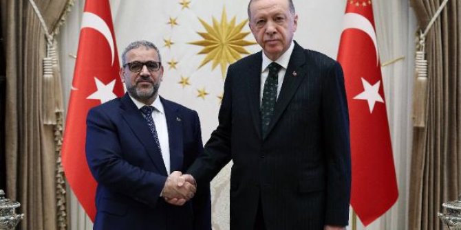 Cumhurbaşkanı Erdoğan, Libya Yüksek Devlet Konseyi Başkanı ile görüştü